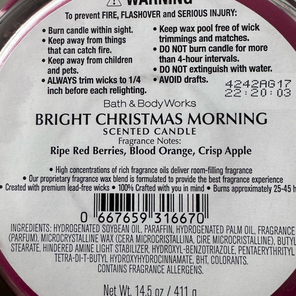 Bright Christmas Morning Candle Bath and Body Works - Picture 3 of 3
